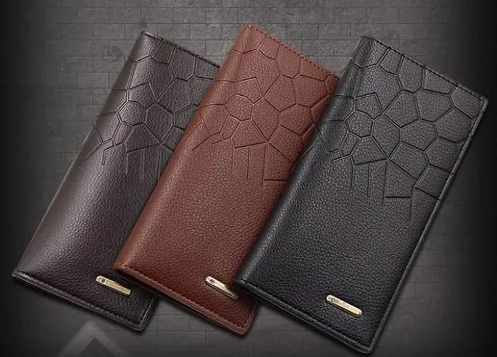 Men's Leather Wallet Half Crocodile Design