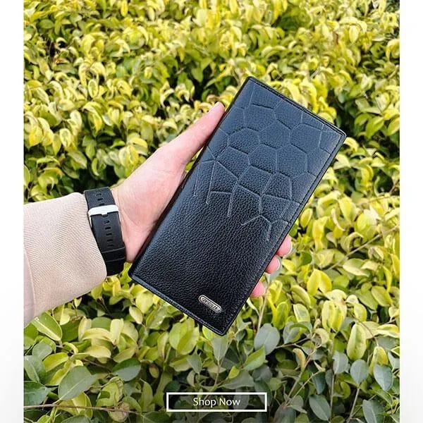 Men's Leather Wallet Half Crocodile Design