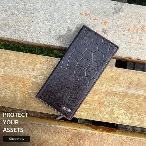 Men's Leather Wallet Half Crocodile Design