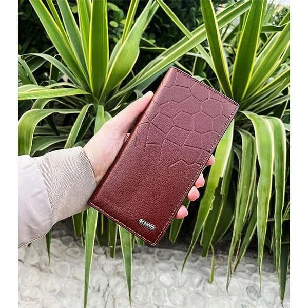Men's Leather Wallet Half Crocodile Design