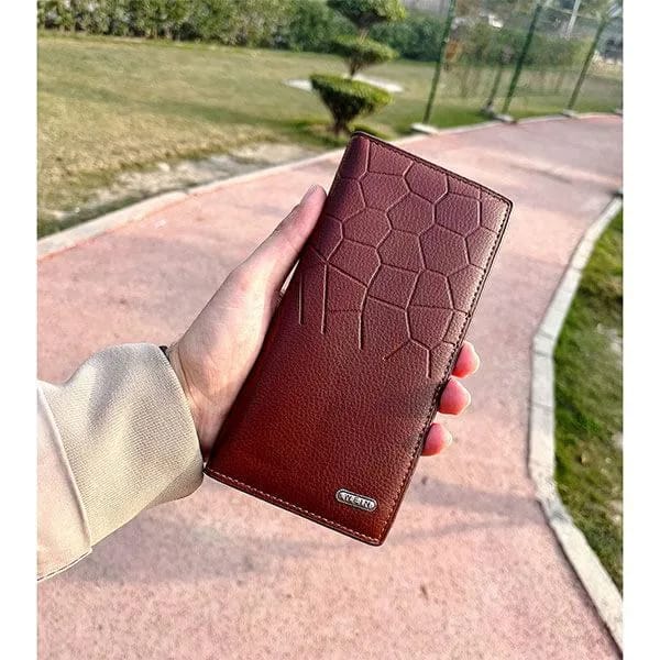 Men's Leather Wallet Half Crocodile Design