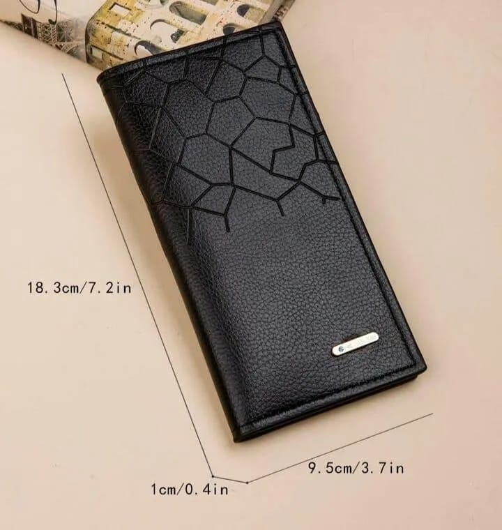 Men's Leather Wallet Half Crocodile Design